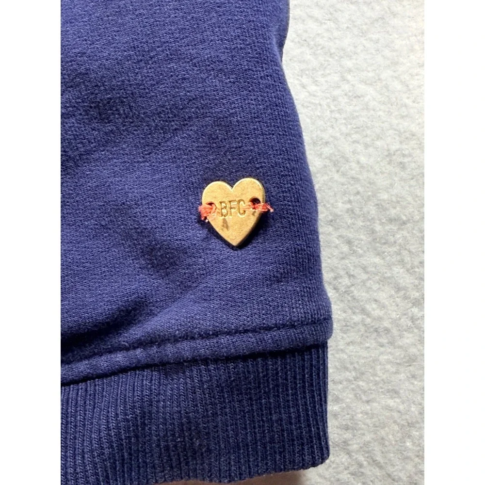 Babyface Kids Navy Blue Ruffle Shoulder‎ Sweatshirt Heart Charm Size 3YR